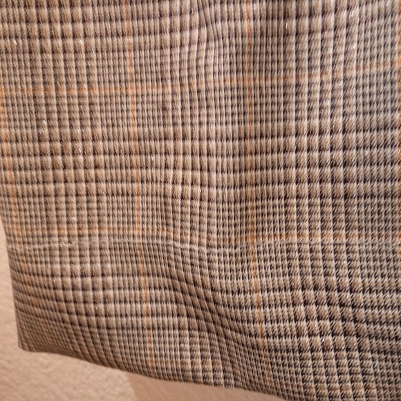 Chico's Plaid Pants Brown Neutrals Metallic Accents size 14/16 - Picture 11 of 16